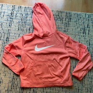 Nike girls size 12 coral cropped sweatshirt
